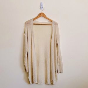 Women’s Shein Long Open Knit Cream Cardigan